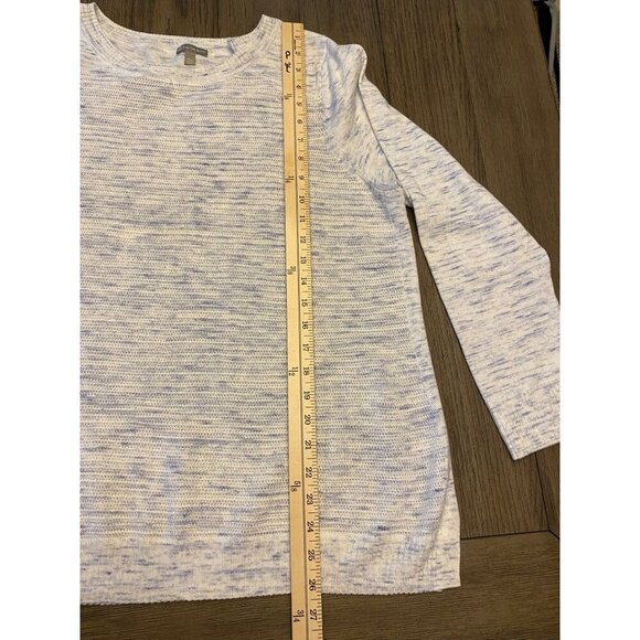 T By Talbots XLP Women's Sweater Blue & White Cotton Blend - Picture 6 of 16